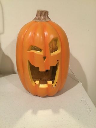 Vintage Halloween Foam Blow Mold Light Up 18” Pumpkin Jack - O - Lantern