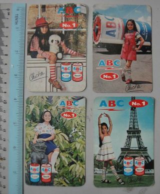 Asian Indon 1978 Abc Battery Calendar Card X 4 Girl