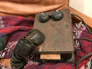 Antique Kellogg Switchboard And Supply Wood Crank Phone F2371 Chicago,  Illinois