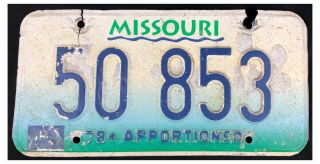 Missouri 1998 Apportioned Truck License Plate 50 - 853