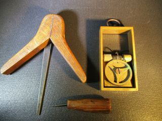 Antique Engineering Draftsman Tools Keuffel & Esser Brass Tool & 2 Wood Tools
