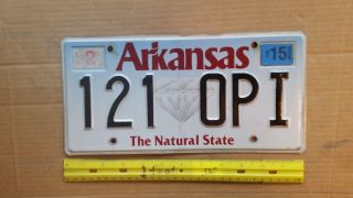 License Plate,  Arkansas,  Diamond,  2015,  The Natural State,  121 Opi
