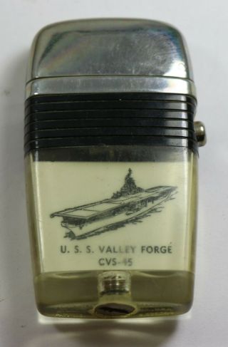 Vintage Scripto Lighter Uss Valley Forge Cvs - 45