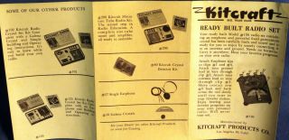 KITCRAFT CRYSTAL RADIO w galena detector Marketed by Johnson Smith Co 5