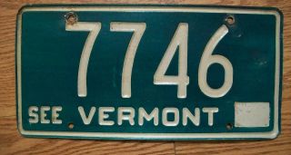 Single Vermont License Plate - 1969 - 7746