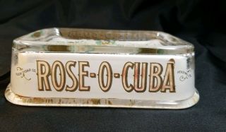Antique Rose - O - Cuba Cigar Reverse Paint Glass Change Tray By Brunhoff VERY RARE 5