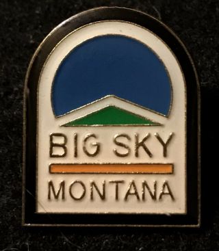 Big Sky Skiing Ski Pin Badge Montana Mt Resort Souvenir Travel Lapel