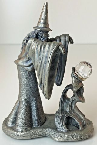 Wapw U.  K The Wizard Of Light Pewter Figurine Signed Roger Gibbons 3036