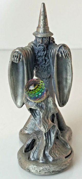 WAPW U.  K THE WIZARD OF LIGHT Pewter Figurine Signed Roger Gibbons 3036 2