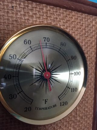 Vintage 60 ' s Jason Japan Wood Weather Station Thermometer Compensated Barometer 2