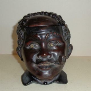 Antique Black Americana Tobacco Jar German Porcelain Conta Boehme