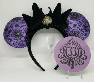 Disneyland Club 33 Haunted Mansion 50th Anniversary Minnie Mouse Ears & Coasters