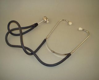 70s Rare Doctor Stethoscope,  Combined With Reflex Hammer And Pointed Tip Needle