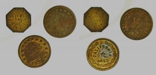 " 1853 California Gold " & " 1859 California 1/2 " & " 1885 Ca Gold Octagon Charm "