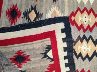 Old Handmade Native American Rug Blanket Wool HEAVY Textile DISTRESSED 6