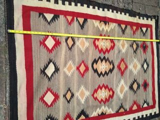 Old Handmade Native American Rug Blanket Wool HEAVY Textile DISTRESSED 7