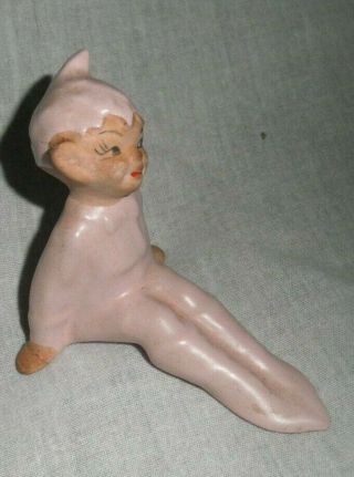 Vintage Gilner Pottery Pink Pixie Elf Figurine