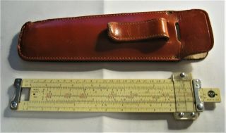 Vintage 6 " Pickett Pocket Metal Slide Rule,  Leather Case Model N1006 - T Trig 1959