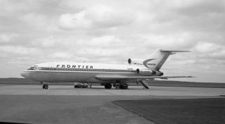Frontier Airlines,  Boeing 727,  N7270f,  At Spokane,  In 1969,  Large Size Negative