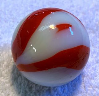 Vintage Antique Red And White Glass Swirl Marble Gear Shift Knob