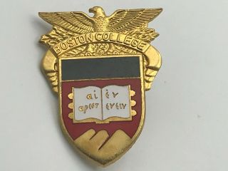 Vintage Boston College Military Academy Hat Badge Screw Back Pin Meyer C2