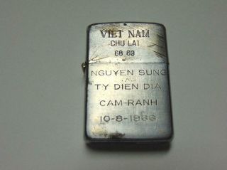 1968 Vietnam War Zippo Lighter Chu Lai 68 - 69 2