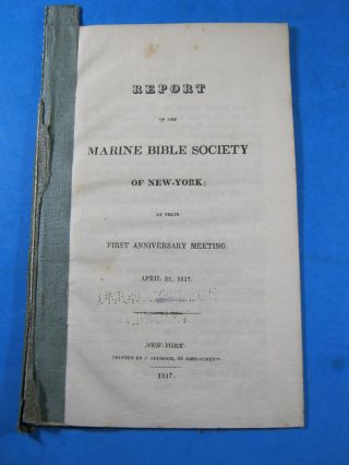 1817 Marine Bible Society Of York Report Meeting 1st