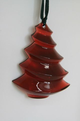 Baccarat Crystal Red Rouge Tree Christmas Ornament