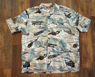 Kalaheo Military Airplane Hawaiian Style 2xl Shirt