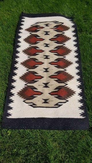 Old Handmade Navajo Rug/blanket Classic Design Early 1900 