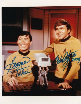 Star Trek George Takei & Walter Koenig Autographed Signed Color 8x10 Photo