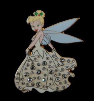 Disney Tinkerbell Pave Le 250 Holiday Dress Pin On Card Peter Pan