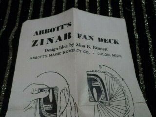 Vintage Abbott ' s Zinab Deck with instructions and box 2