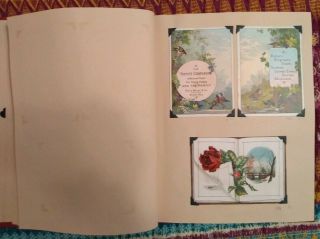 Antique VICTORIAN SCRAPBOOK Album w Trade Cards Die Cuts Ephemera 1800 ' s 150,  pc 8