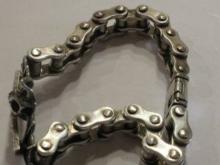 Sterling silver Harley Davidson Bike Chain Link Bracelet with Emblem 3
