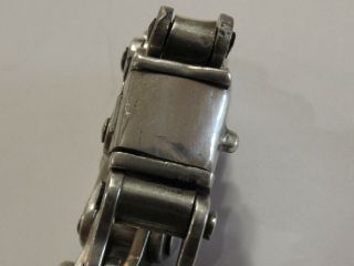Sterling silver Harley Davidson Bike Chain Link Bracelet with Emblem 4