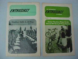 1966 Harley - Davidson Enthusiast Magazines (2 Issues) M - 65 & M - 65s Models