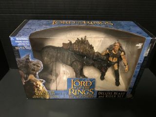 Marvel Toy Biz Lord Of The Rings Deluxe Beast & Rider Set Sharku Warg Two Towers