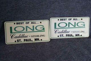 Advertising License Plates Long Cadillac Sterling St.  Paul Minnesota 1970s