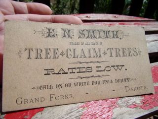 1800 ' s antique ephemera Tree Claim forester logger E.  N.  Smith Dakota Territory 2
