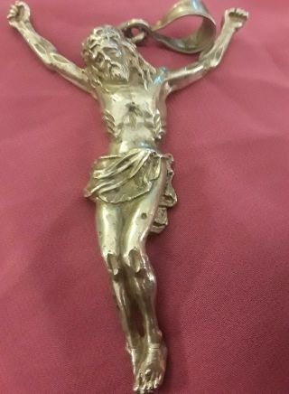 Rare Huge 5 " Sterling Silver One Of A Kind1 Crucifix Cross Lrg Pendant0scrap Wall
