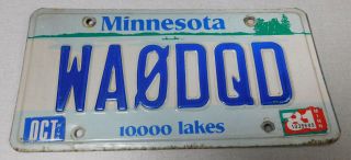 1981 Minnesota Ham Amateur Radio License Plate