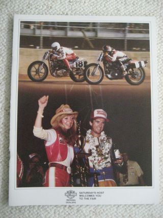 Vintage " Indy Mile " Motorcycle Flat Track Racing Program 1982 Nos