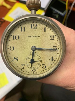 Antique Waltham 8 Day Automobile Dash Clock Watch With Mount