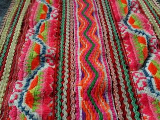 Hmong Antique Handmade Fabric Embroidery Tablecloth Decorate Hippie Vintage R - 36