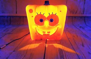 Spongebob Squarepants Halloween Light Up Pumpkin Jack O Lantern Decoration 11 "