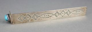 Fine Old Navajo Indian Sterling Silver Turquoise Ac Stamped Native Book Bookmark