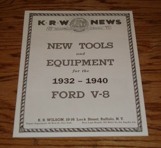 1932 1933 1934 Ford V - 8 Tools And Equipment Sales Brochure Krw Equipment