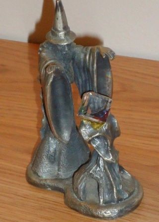 Tudor The Wizard Of Light W/crystal Pewter Figurine 4 " Great Britain