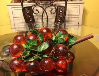 Vintage Huge Lucite Bunch Of Grapes Mid - Century Retro 1960 